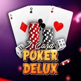 Three Card Poker Delux slot visual from Urgent Games available on luckysblock.com